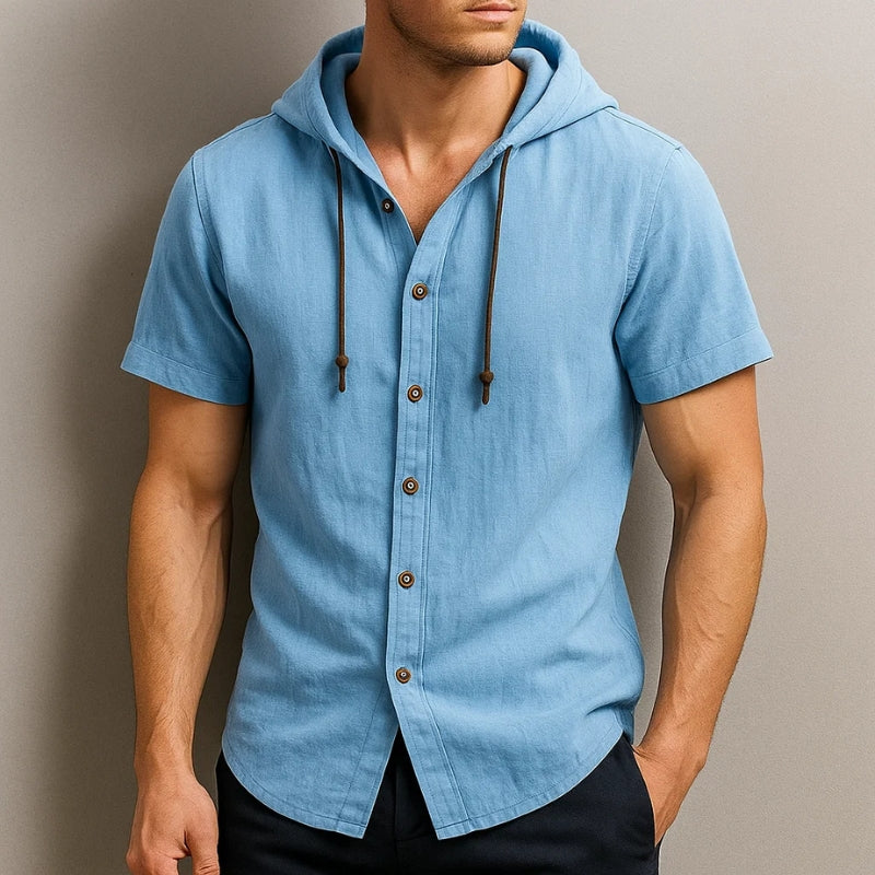 Renzo Linen Hoodie Shirt