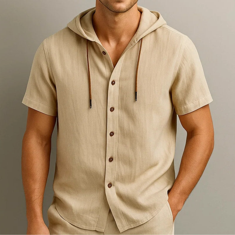 Renzo Linen Hoodie Shirt