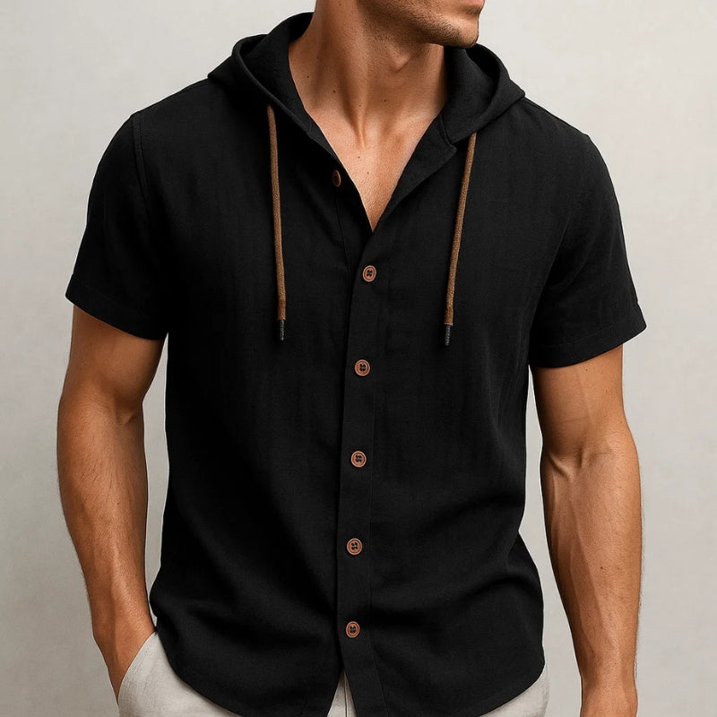 Renzo Linen Hoodie Shirt